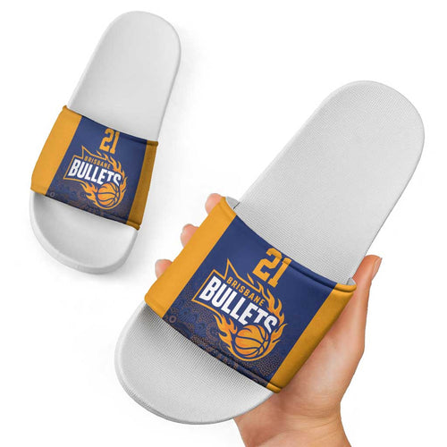 Basketball Custom Brisbane Slide Sandals Simple Australian Dot Art - Aussie Hoodie