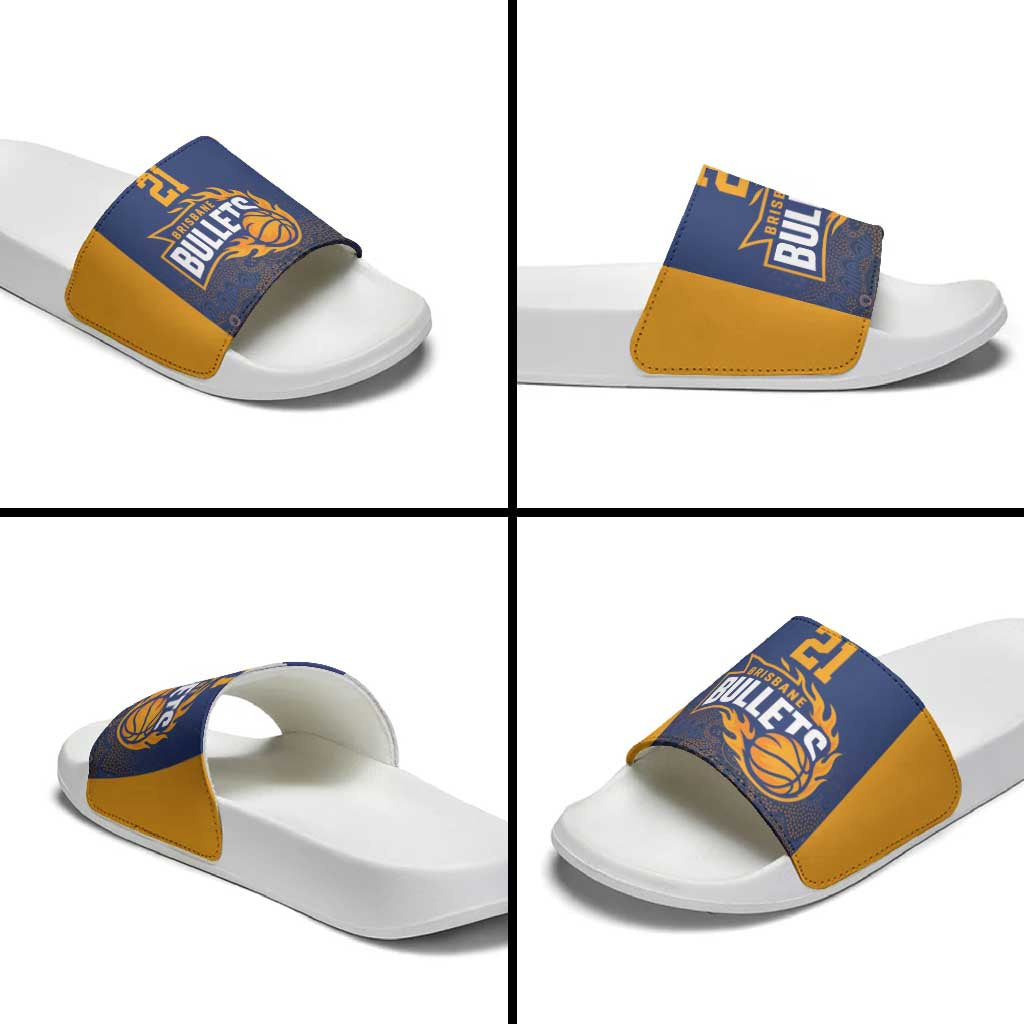 Basketball Custom Brisbane Slide Sandals Simple Australian Dot Art - Aussie Hoodie