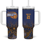 Basketball Custom Brisbane Tumbler With Handle Simple Australian Dot Art - Aussie Hoodie