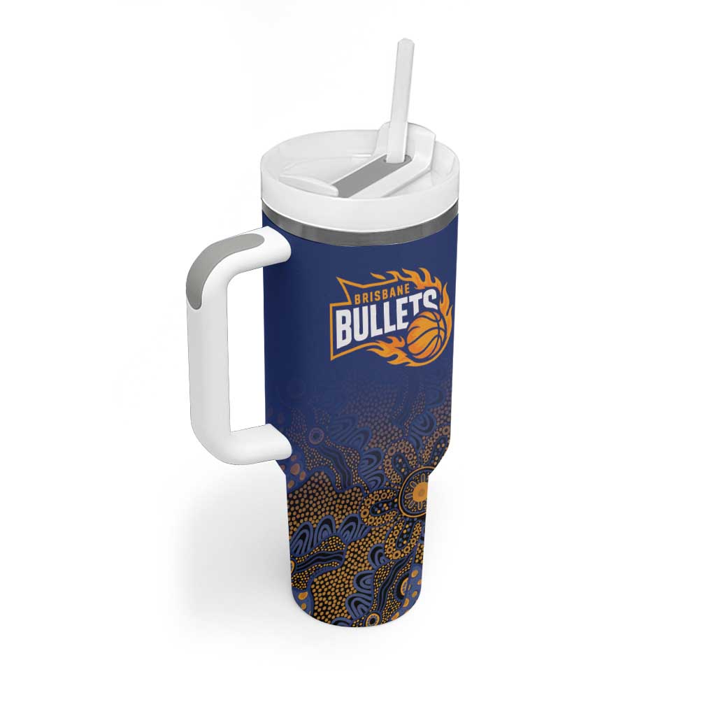 Basketball Custom Brisbane Tumbler With Handle Simple Australian Dot Art - Aussie Hoodie