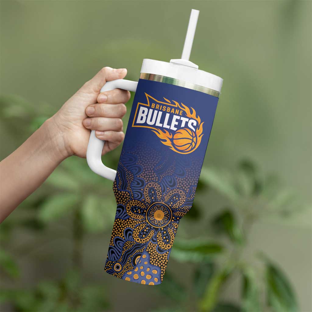 Basketball Custom Brisbane Tumbler With Handle Simple Australian Dot Art - Aussie Hoodie