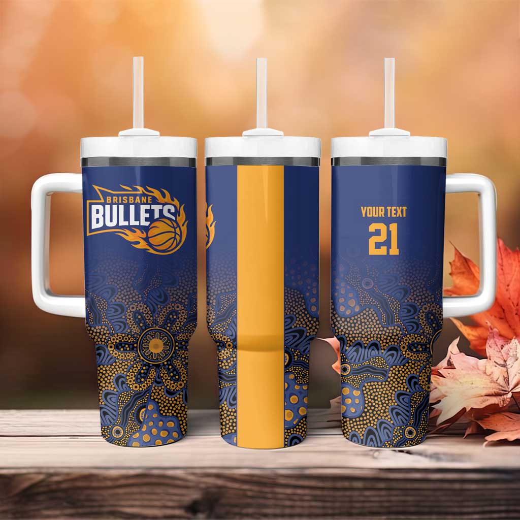 Basketball Custom Brisbane Tumbler With Handle Simple Australian Dot Art - Aussie Hoodie