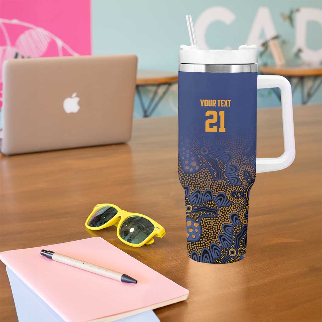 Basketball Custom Brisbane Tumbler With Handle Simple Australian Dot Art - Aussie Hoodie