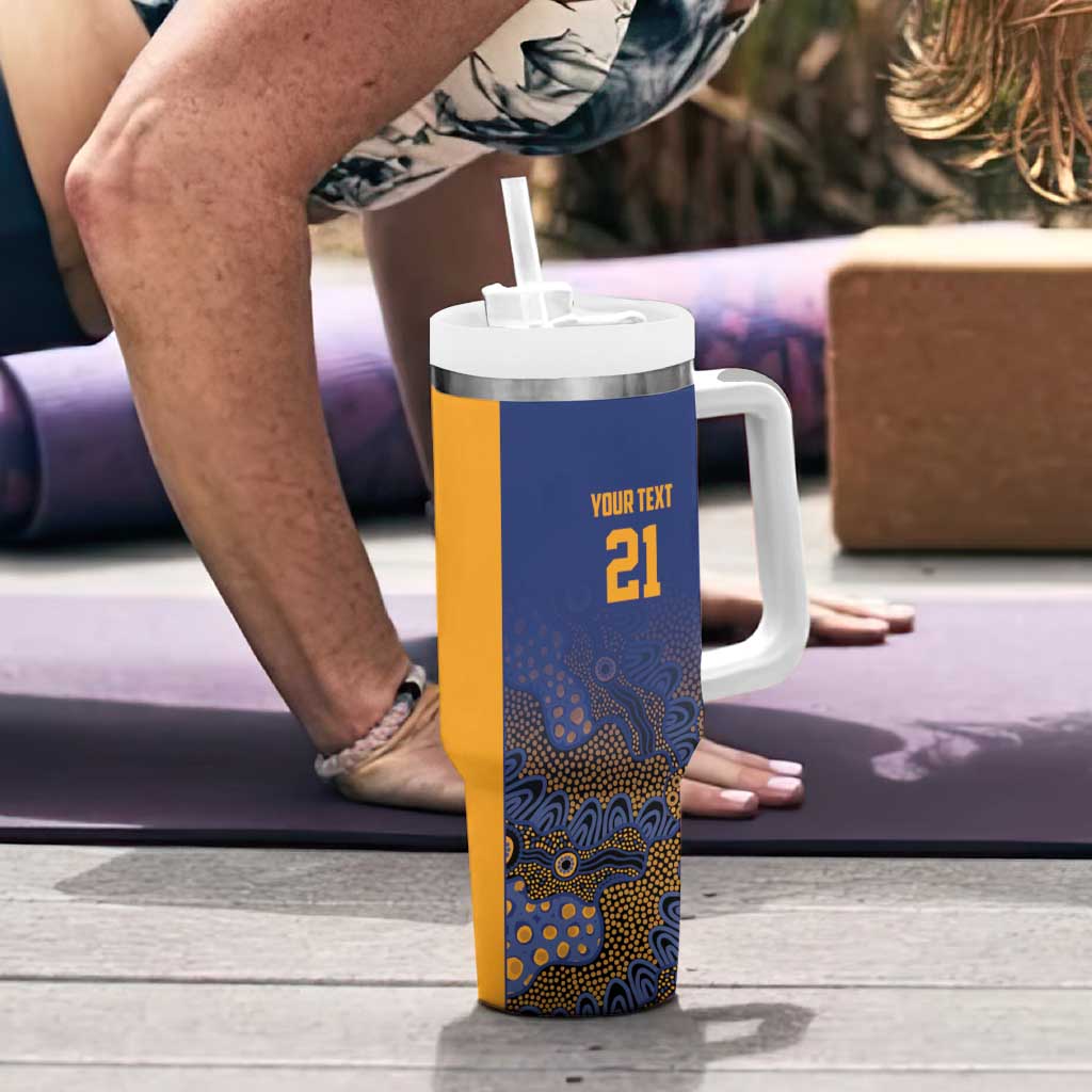 Basketball Custom Brisbane Tumbler With Handle Simple Australian Dot Art - Aussie Hoodie
