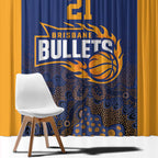 Basketball Custom Brisbane Window Curtain Simple Australian Dot Art - Aussie Hoodie