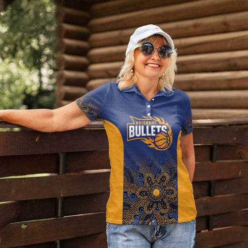 Basketball Custom Brisbane Women Polo Shirt Simple Australian Dot Art - Aussie Hoodie