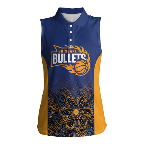 Basketball Custom Brisbane Women Sleeveless Polo Shirt Simple Australian Dot Art - Aussie Hoodie