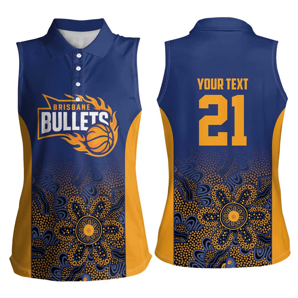 Basketball Custom Brisbane Women Sleeveless Polo Shirt Simple Australian Dot Art - Aussie Hoodie
