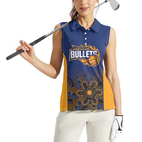 Basketball Custom Brisbane Women Sleeveless Polo Shirt Simple Australian Dot Art - Aussie Hoodie