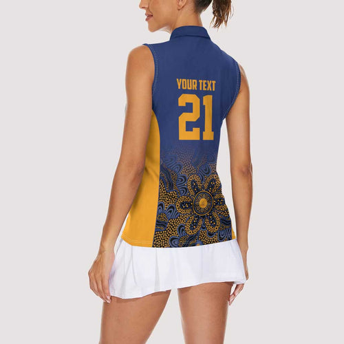 Basketball Custom Brisbane Women Sleeveless Polo Shirt Simple Australian Dot Art - Aussie Hoodie