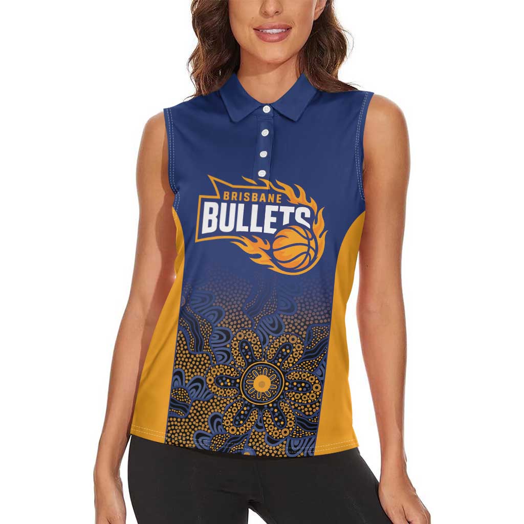 Basketball Custom Brisbane Women Sleeveless Polo Shirt Simple Australian Dot Art - Aussie Hoodie