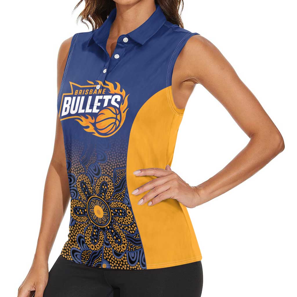 Basketball Custom Brisbane Women Sleeveless Polo Shirt Simple Australian Dot Art - Aussie Hoodie