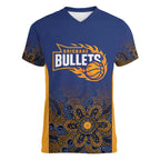Basketball Custom Brisbane Women V-Neck T-Shirt Simple Australian Dot Art - Aussie Hoodie