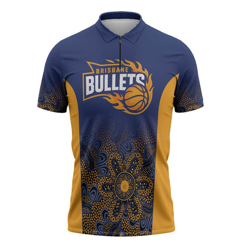 Basketball Custom Brisbane Zipper Polo Shirt Simple Australian Dot Art - Aussie Hoodie