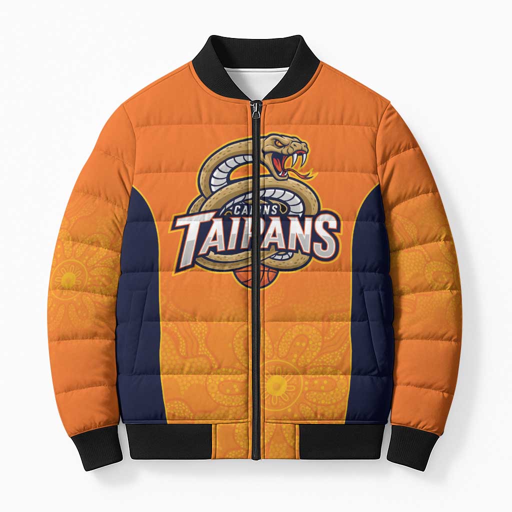 Basketball Custom Cairns Bomber Puffer Jacket Simple Australian Dot Art - Aussie Hoodie