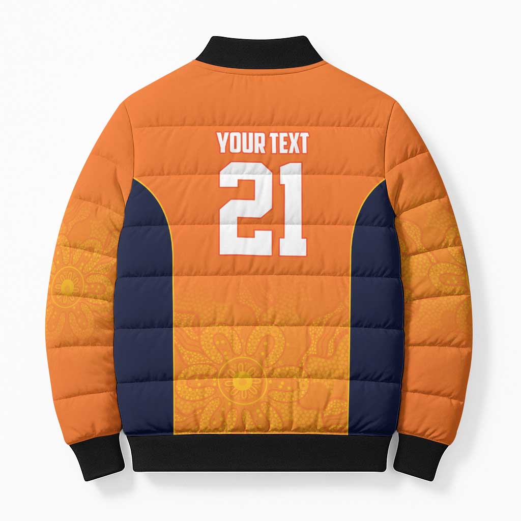 Basketball Custom Cairns Bomber Puffer Jacket Simple Australian Dot Art - Aussie Hoodie