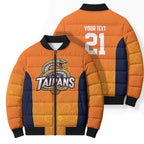Basketball Custom Cairns Bomber Puffer Jacket Simple Australian Dot Art - Aussie Hoodie