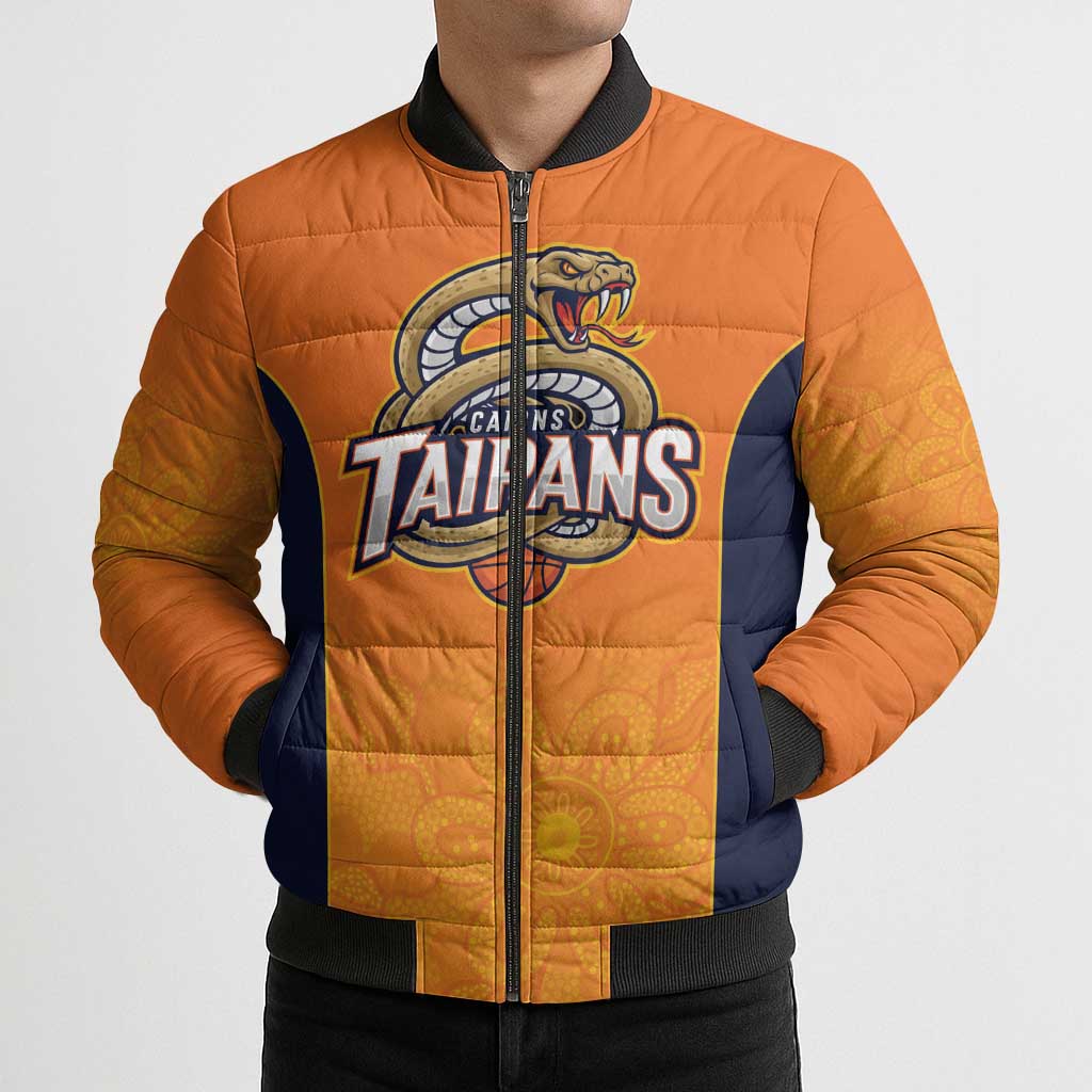 Basketball Custom Cairns Bomber Puffer Jacket Simple Australian Dot Art - Aussie Hoodie