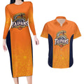 Basketball Custom Cairns Couples Matching Long Sleeve Bodycon Dress and Hawaiian Shirt Simple Australian Dot Art - Aussie Hoodie