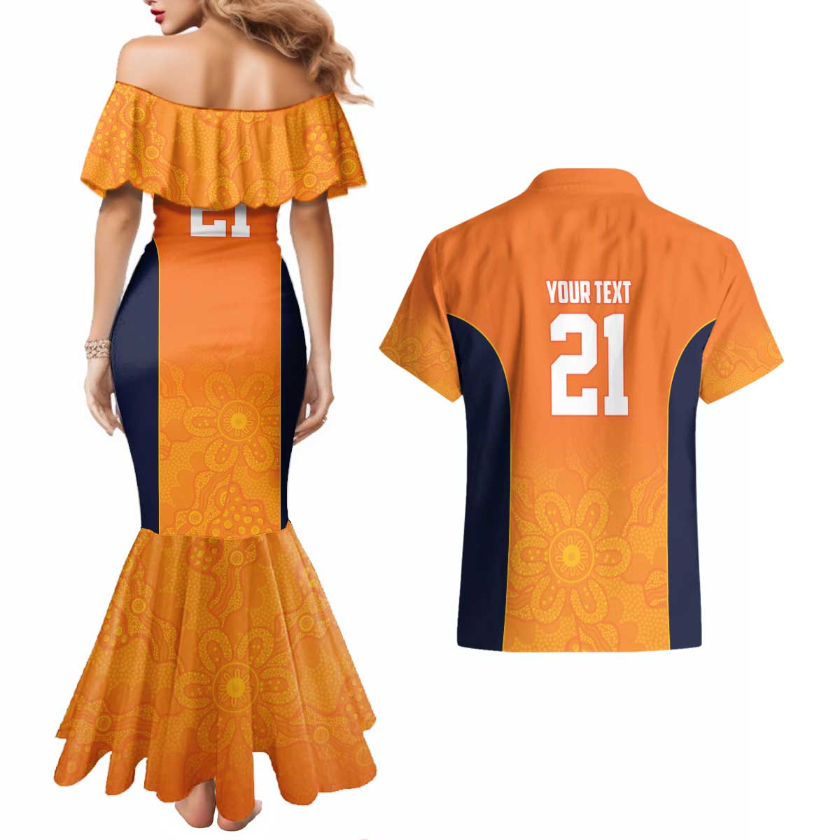 Basketball Custom Cairns Couples Matching Mermaid Dress and Hawaiian Shirt Simple Australian Dot Art - Aussie Hoodie