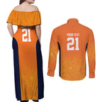 Basketball Custom Cairns Couples Matching Off Shoulder Maxi Dress and Long Sleeve Button Shirt Simple Australian Dot Art - Aussie Hoodie