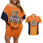 Basketball Custom Cairns Couples Matching Off Shoulder Short Dress and Hawaiian Shirt Simple Australian Dot Art - Aussie Hoodie