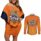 Basketball Custom Cairns Couples Matching Off Shoulder Short Dress and Long Sleeve Button Shirt Simple Australian Dot Art - Aussie Hoodie