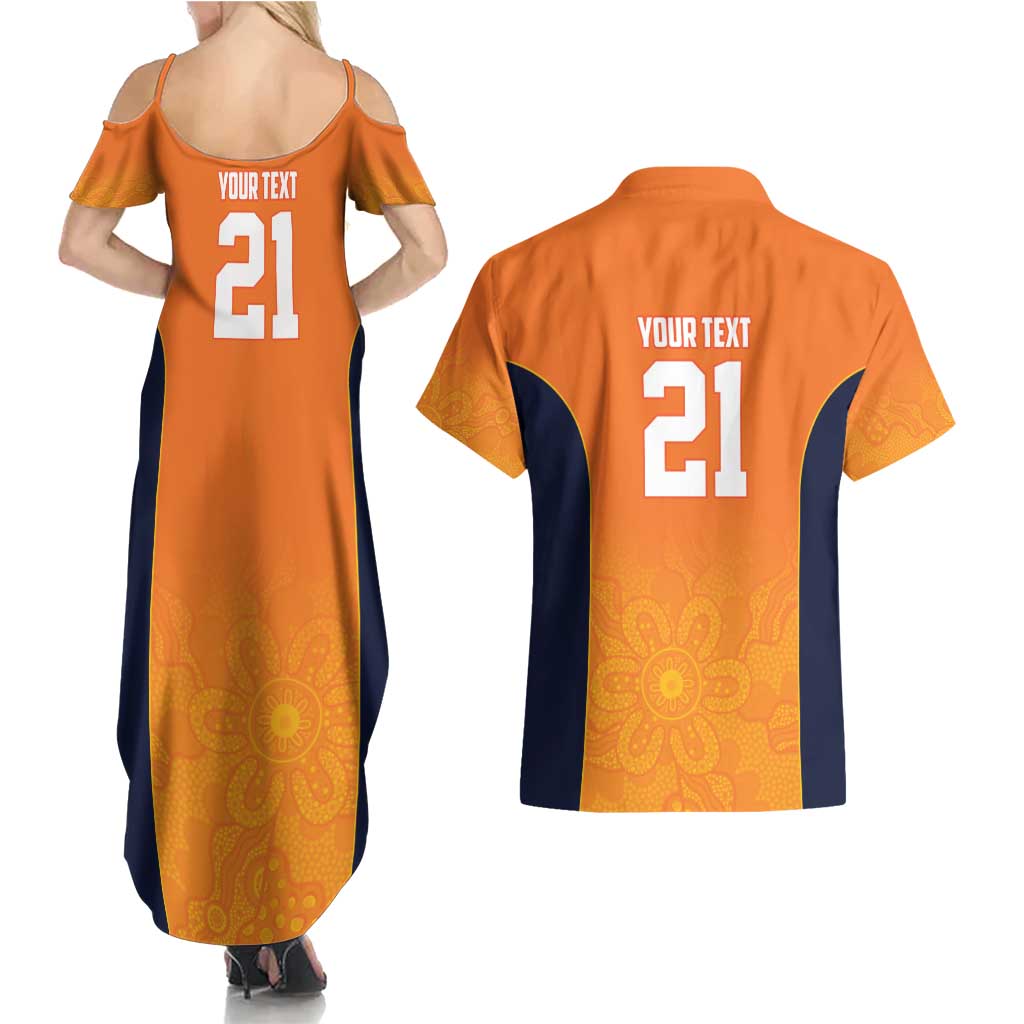 Basketball Custom Cairns Couples Matching Summer Maxi Dress and Hawaiian Shirt Simple Australian Dot Art - Aussie Hoodie