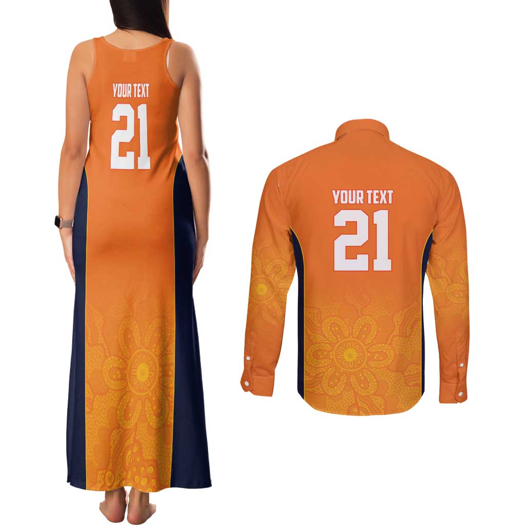Basketball Custom Cairns Couples Matching Tank Maxi Dress and Long Sleeve Button Shirt Simple Australian Dot Art - Aussie Hoodie