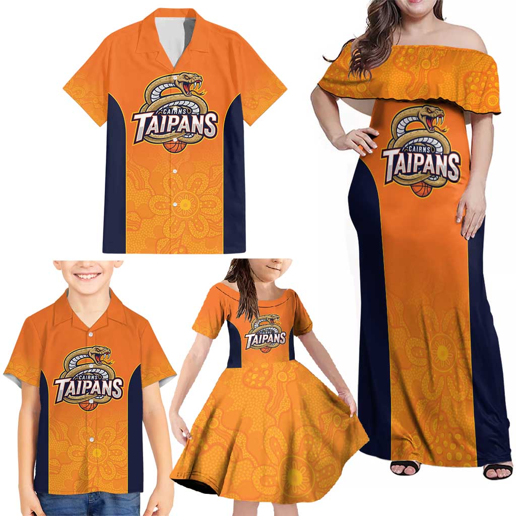 Basketball Custom Cairns Family Matching Off Shoulder Maxi Dress and Hawaiian Shirt Simple Australian Dot Art - Aussie Hoodie