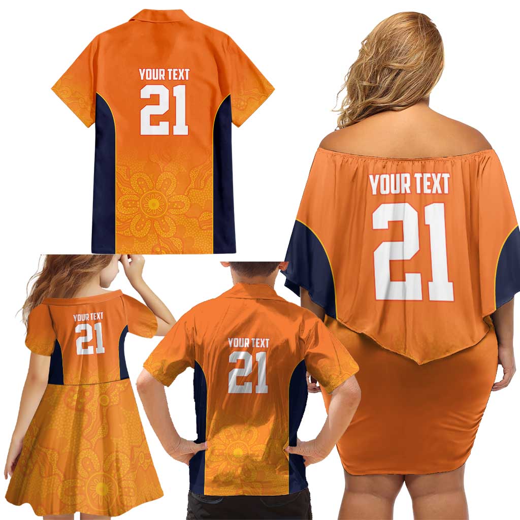 Basketball Custom Cairns Family Matching Off Shoulder Short Dress and Hawaiian Shirt Simple Australian Dot Art - Aussie Hoodie