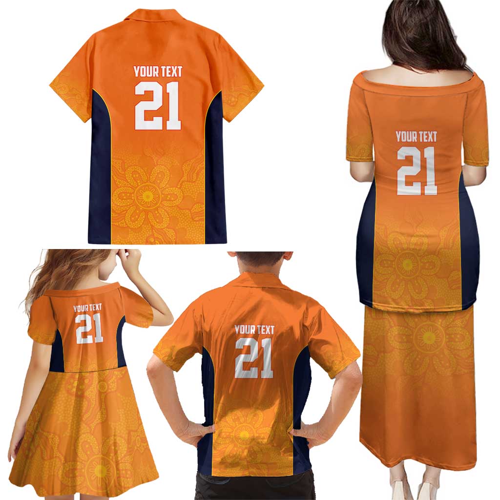 Basketball Custom Cairns Family Matching Puletasi and Hawaiian Shirt Simple Australian Dot Art - Aussie Hoodie