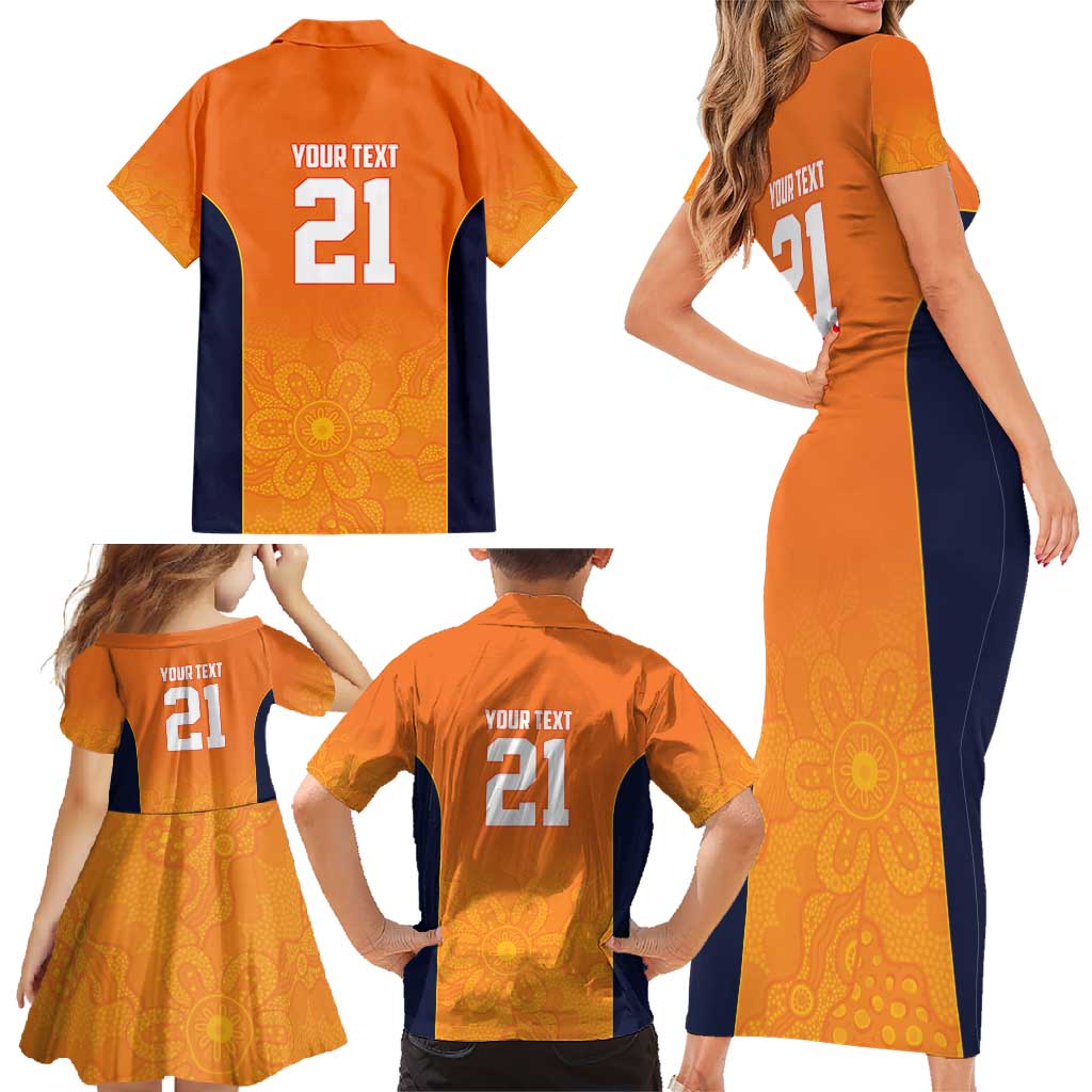 Basketball Custom Cairns Family Matching Short Sleeve Bodycon Dress and Hawaiian Shirt Simple Australian Dot Art - Aussie Hoodie