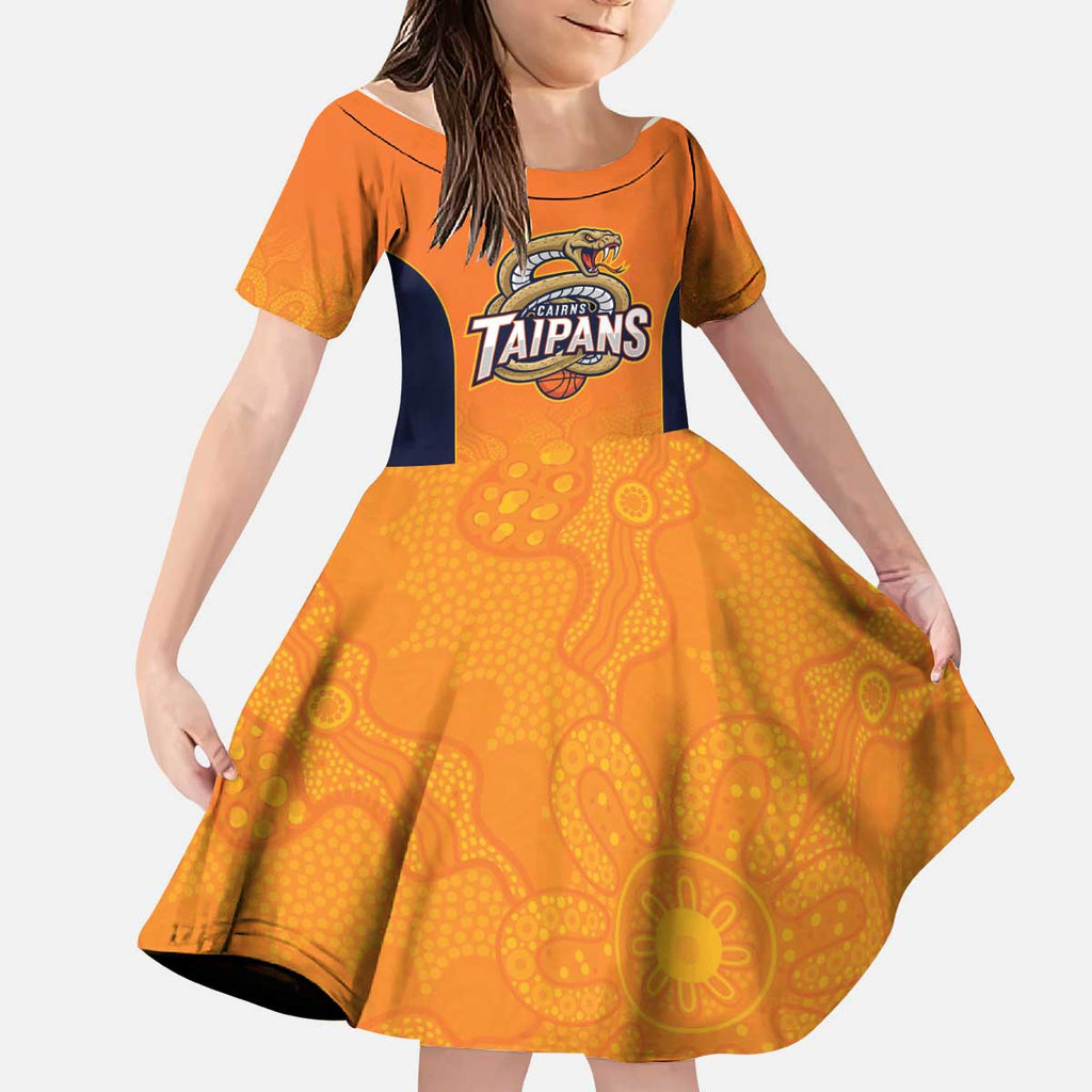Basketball Custom Cairns Kid Short Sleeve Dress Simple Australian Dot Art - Aussie Hoodie