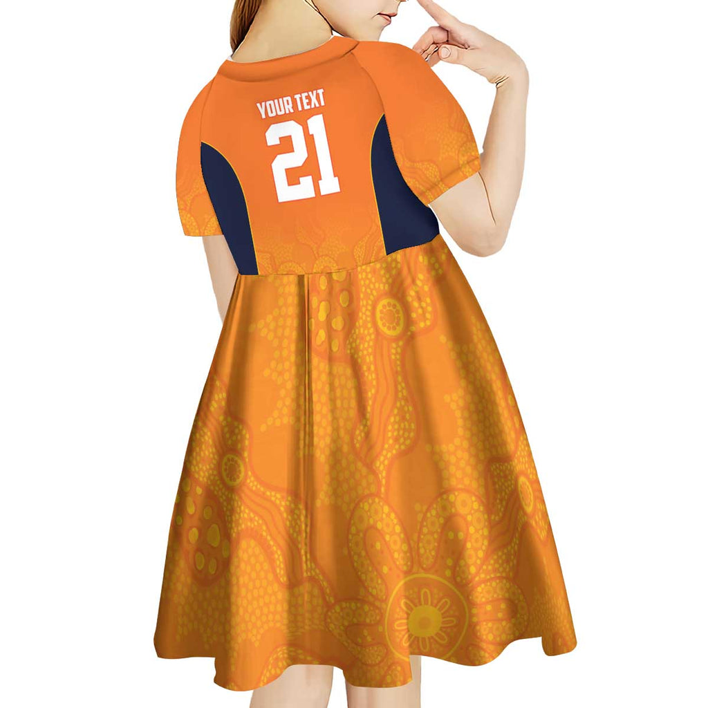 Basketball Custom Cairns Kid Short Sleeve Dress Simple Australian Dot Art - Aussie Hoodie