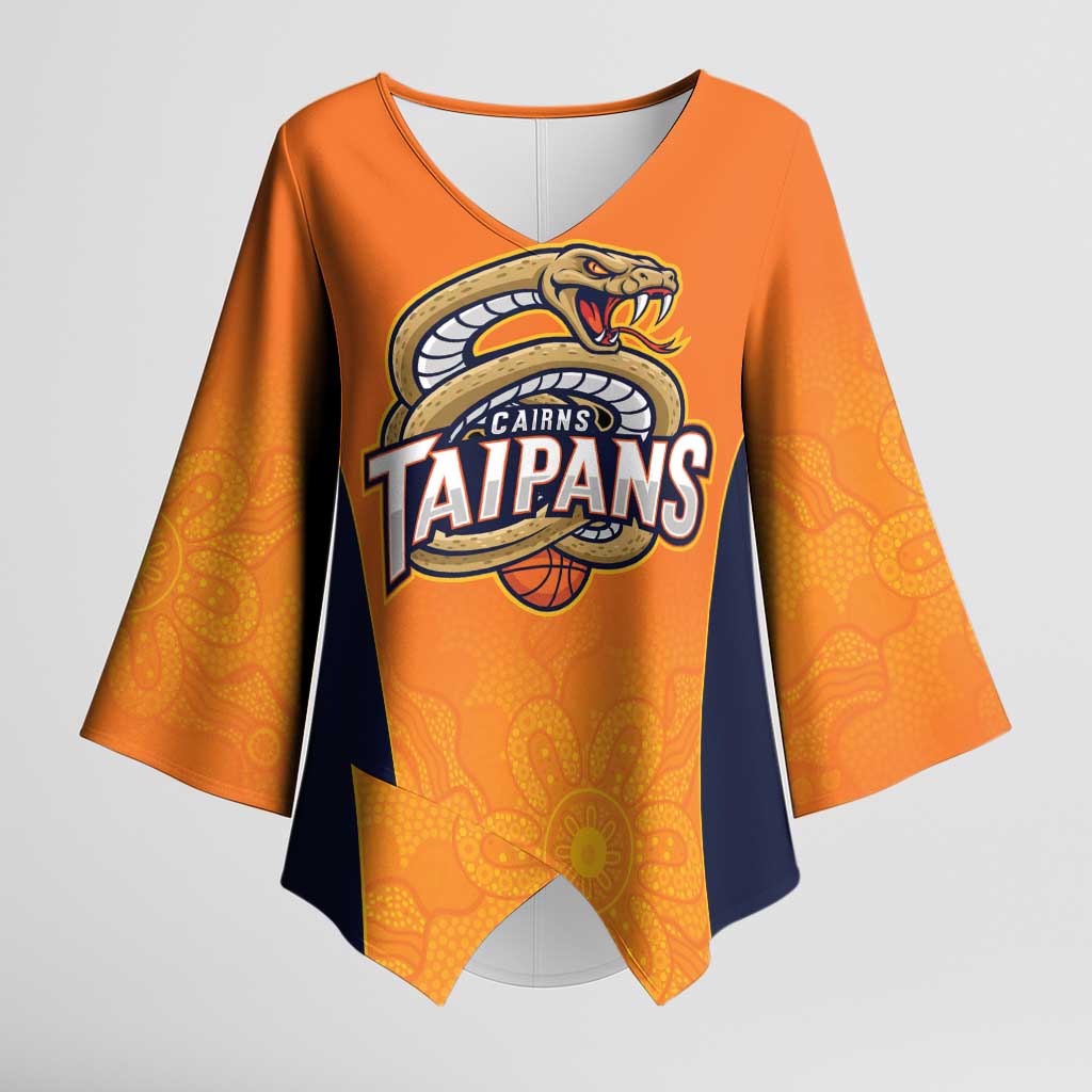 Basketball Custom Cairns Kimono Sleeve Blouse Simple Australian Dot Art - Aussie Hoodie