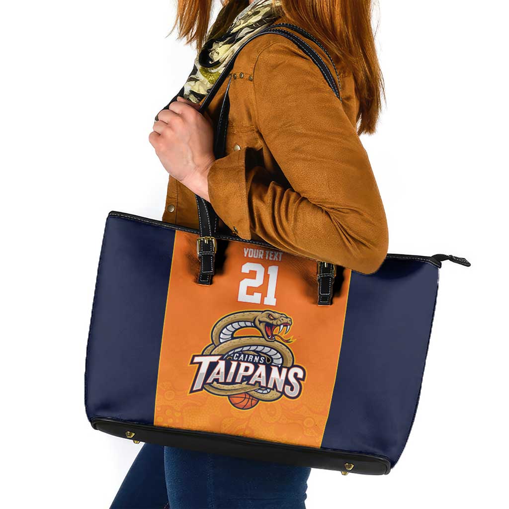 Basketball Custom Cairns Leather Tote Bag Simple Australian Dot Art - Aussie Hoodie