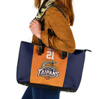 Basketball Custom Cairns Leather Tote Bag Simple Australian Dot Art - Aussie Hoodie