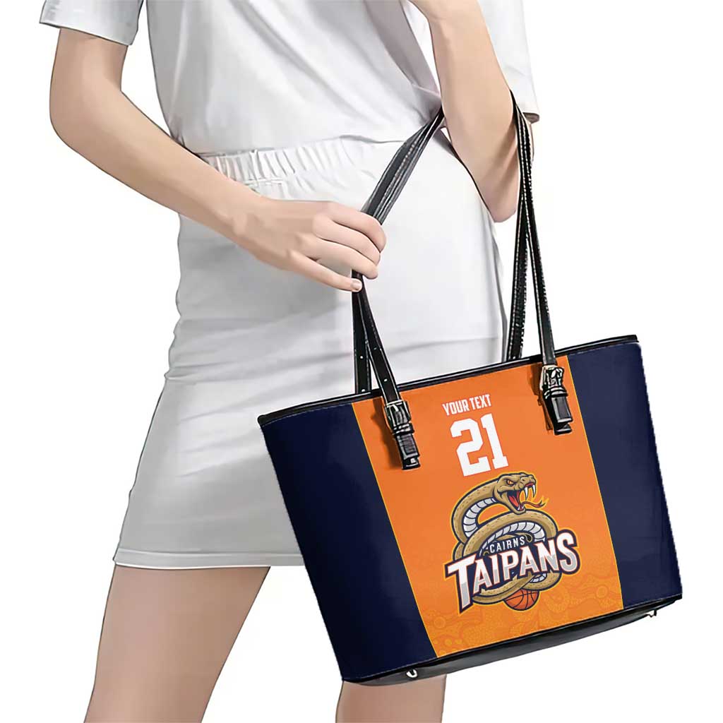 Basketball Custom Cairns Leather Tote Bag Simple Australian Dot Art - Aussie Hoodie