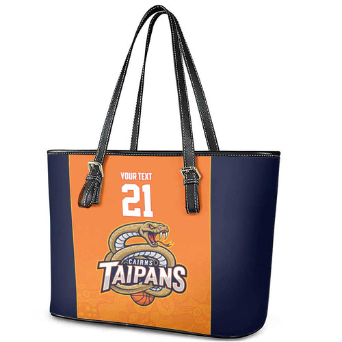 Basketball Custom Cairns Leather Tote Bag Simple Australian Dot Art - Aussie Hoodie