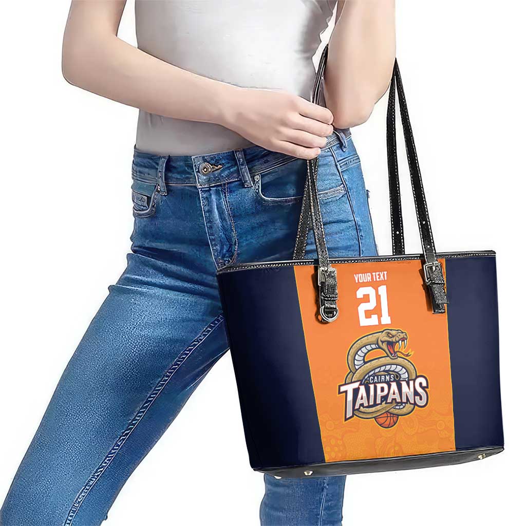 Basketball Custom Cairns Leather Tote Bag Simple Australian Dot Art - Aussie Hoodie