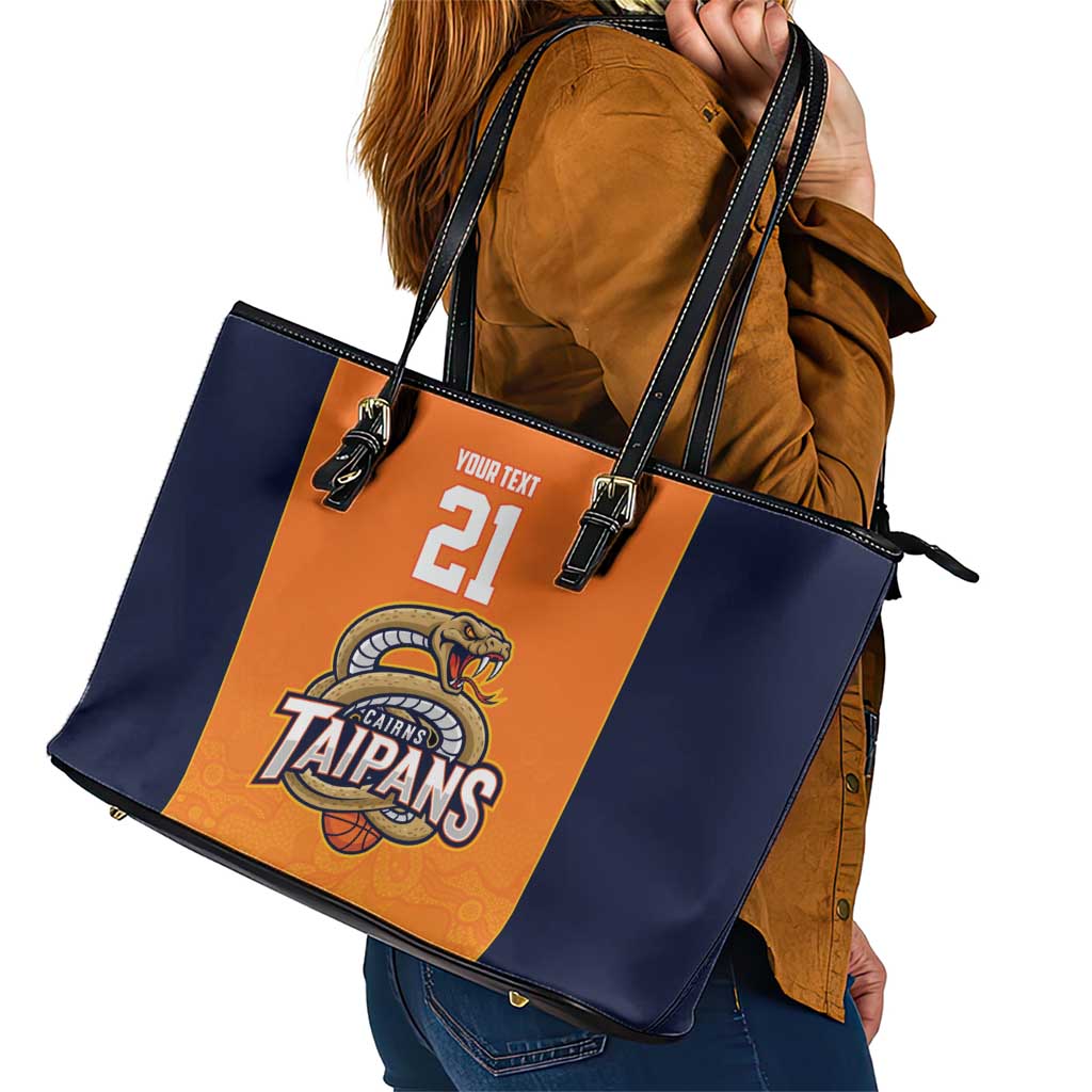 Basketball Custom Cairns Leather Tote Bag Simple Australian Dot Art - Aussie Hoodie