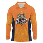 Basketball Custom Cairns Long Sleeve Polo Shirt Simple Australian Dot Art - Aussie Hoodie