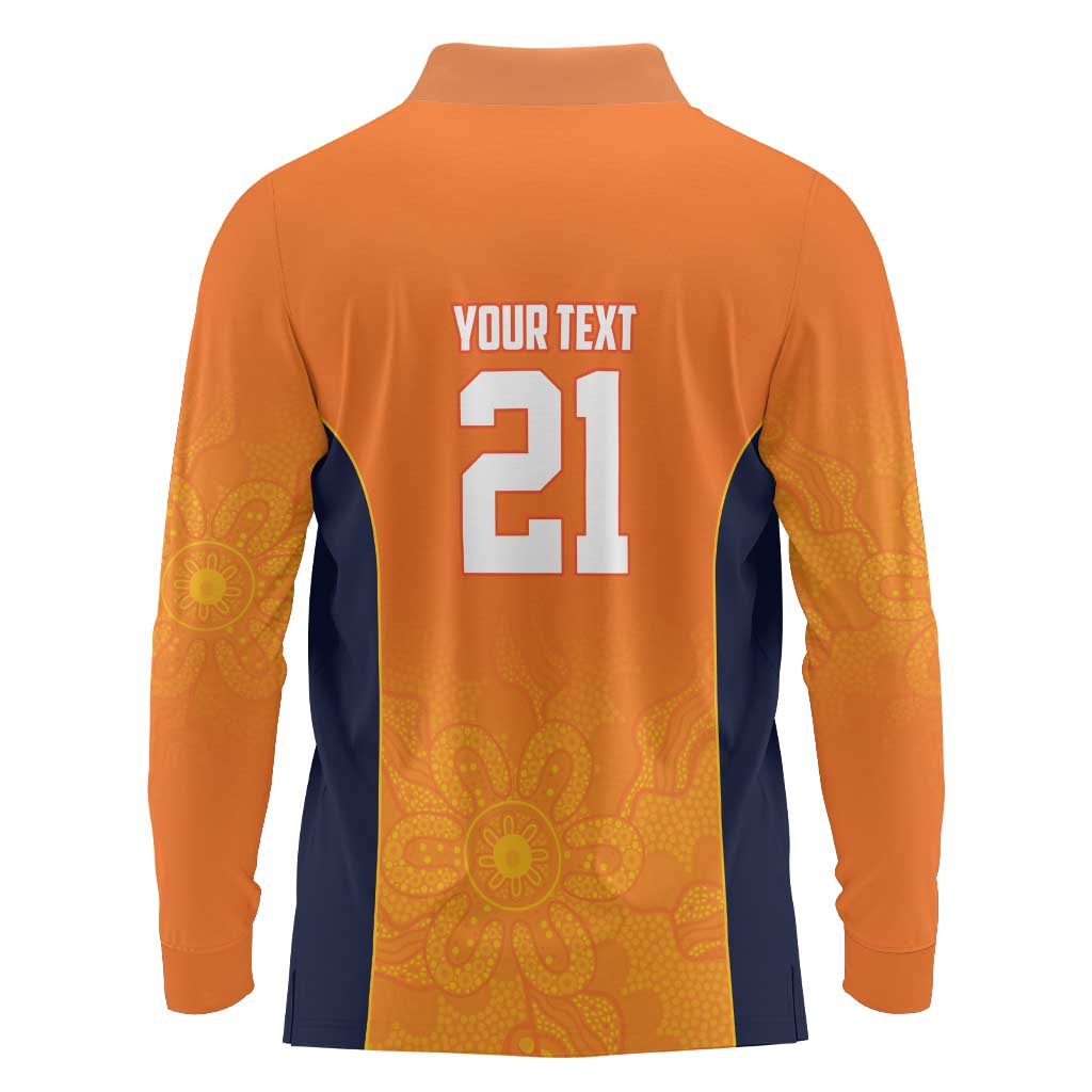 Basketball Custom Cairns Long Sleeve Polo Shirt Simple Australian Dot Art - Aussie Hoodie