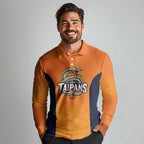 Basketball Custom Cairns Long Sleeve Polo Shirt Simple Australian Dot Art - Aussie Hoodie