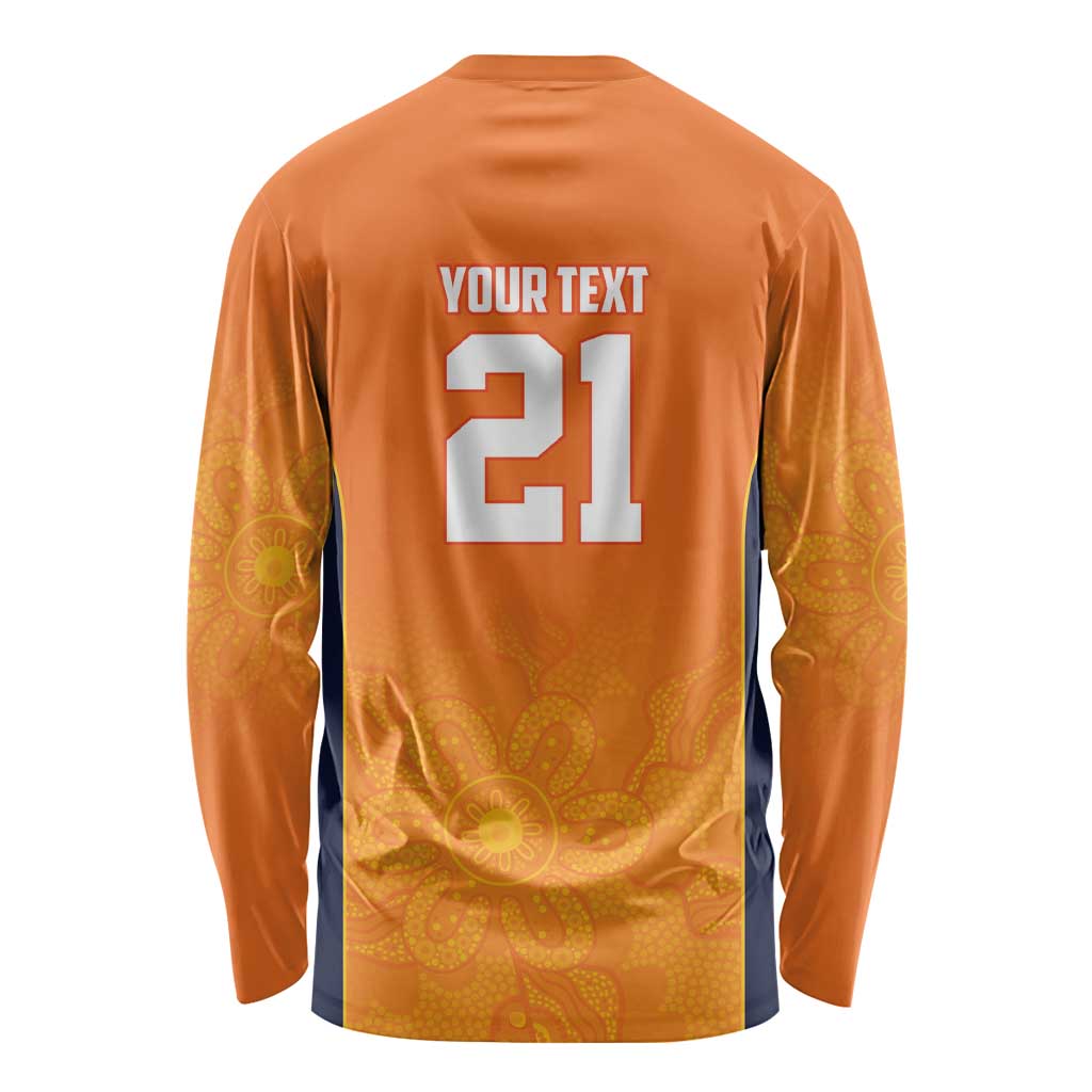 Basketball Custom Cairns Long Sleeve Shirt Simple Australian Dot Art - Aussie Hoodie