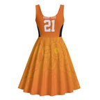 Basketball Custom Cairns Midi Dress Simple Australian Dot Art - Aussie Hoodie