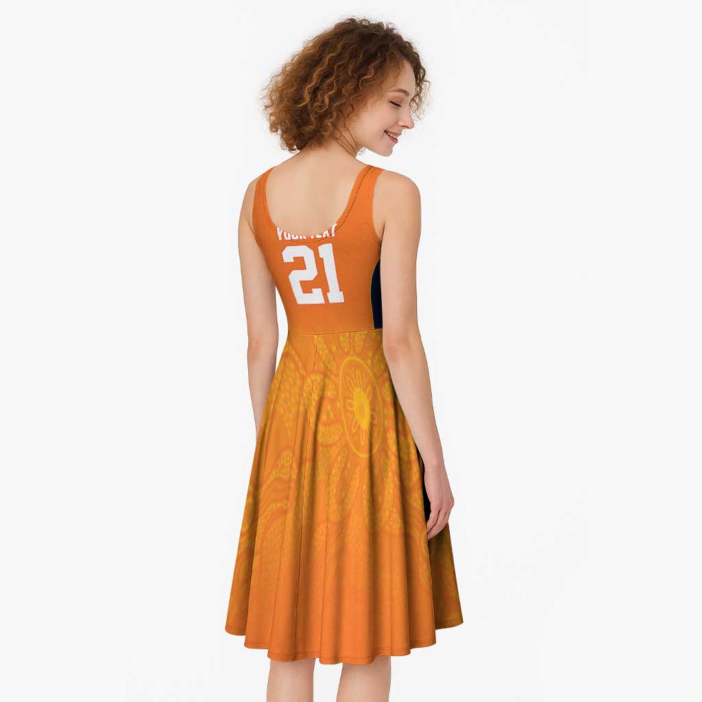 Basketball Custom Cairns Midi Dress Simple Australian Dot Art - Aussie Hoodie