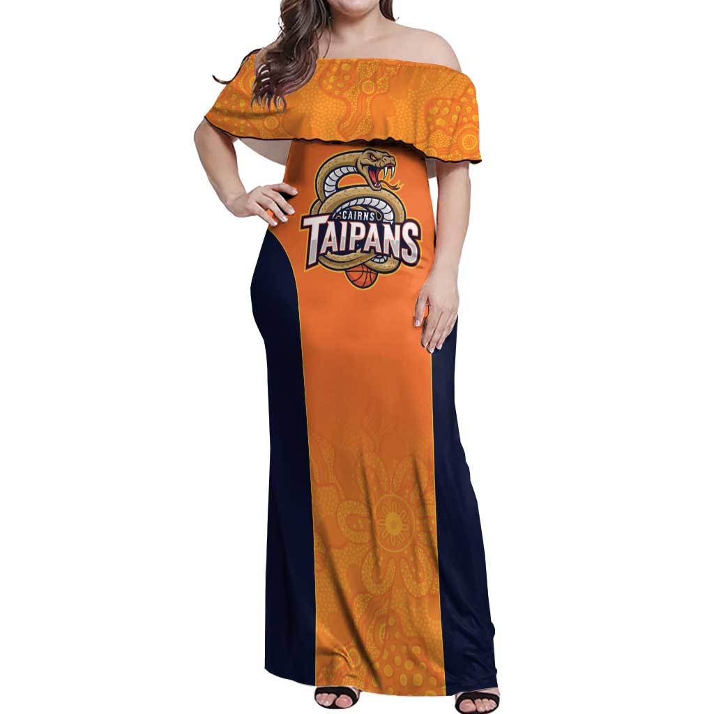 Basketball Custom Cairns Off Shoulder Maxi Dress Simple Australian Dot Art - Aussie Hoodie