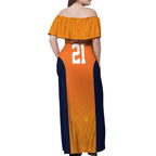 Basketball Custom Cairns Off Shoulder Maxi Dress Simple Australian Dot Art - Aussie Hoodie